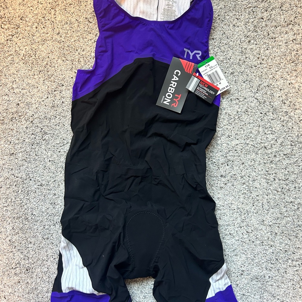 TYR Women’s One Piece Triathlon Suit - Purple and Black